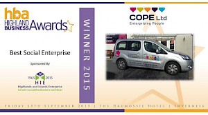 COPE wins Best Social Enterprise 2015 at Highland Business Awards