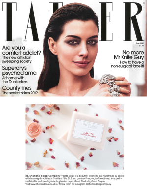 Shetland Soap Company featured in Tatler Magazine