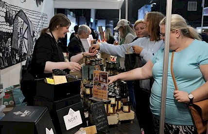 Visitors keen to try and buy in the Food Hall