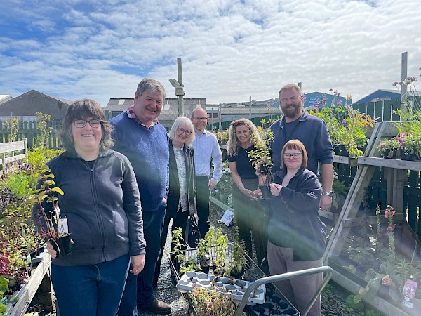 Anna Robertson and Gina Leslie show our guests what's on at Shetland Garden Co