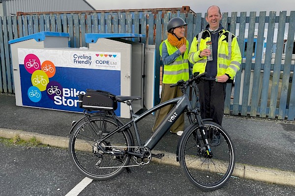 Malcolm and Alison check out the new e-bike!